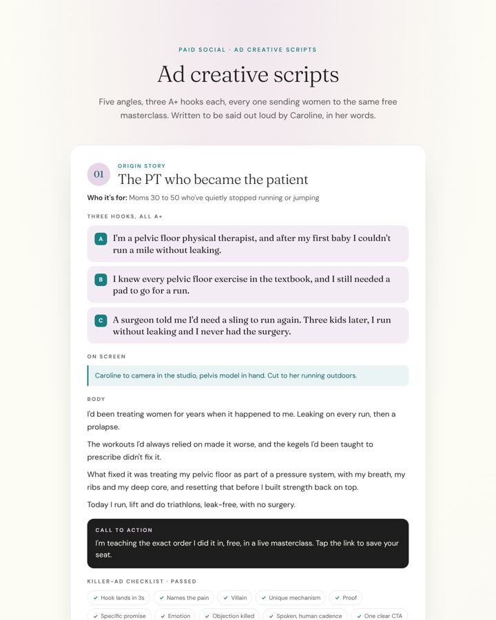 Ad creative scripts preview